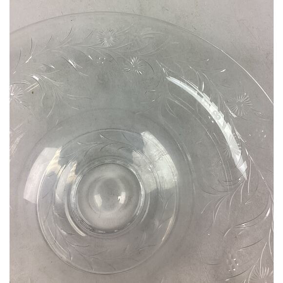 Large Vintage Glass Floral Salad Serving Bowl - 12”D - Picture 3 of 8